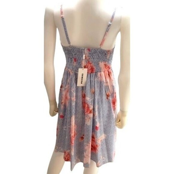 ECHO WISH- WOMENS ADJUSTABLE SPAGUETTI STRAP KNEE LENGHT FRONT OPEN SIZE MEDIUM - Picture 5 of 8